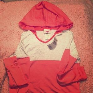 girls long sleeve t-shirt with hoodie